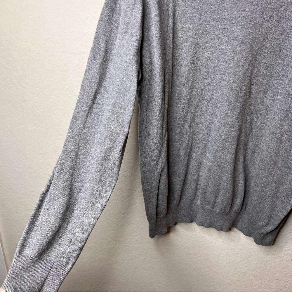 Alan Flusser Cotton/Cashmere Blend V-Neck Sweater Men’s Gray
